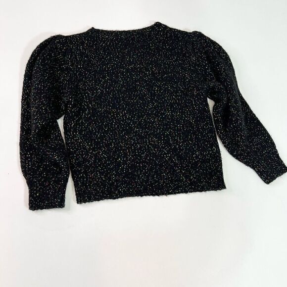 Intermix Wool Blend Sweater Womens Medium Tight Speckled Knit Puff Sleeve - Picture 8 of 9